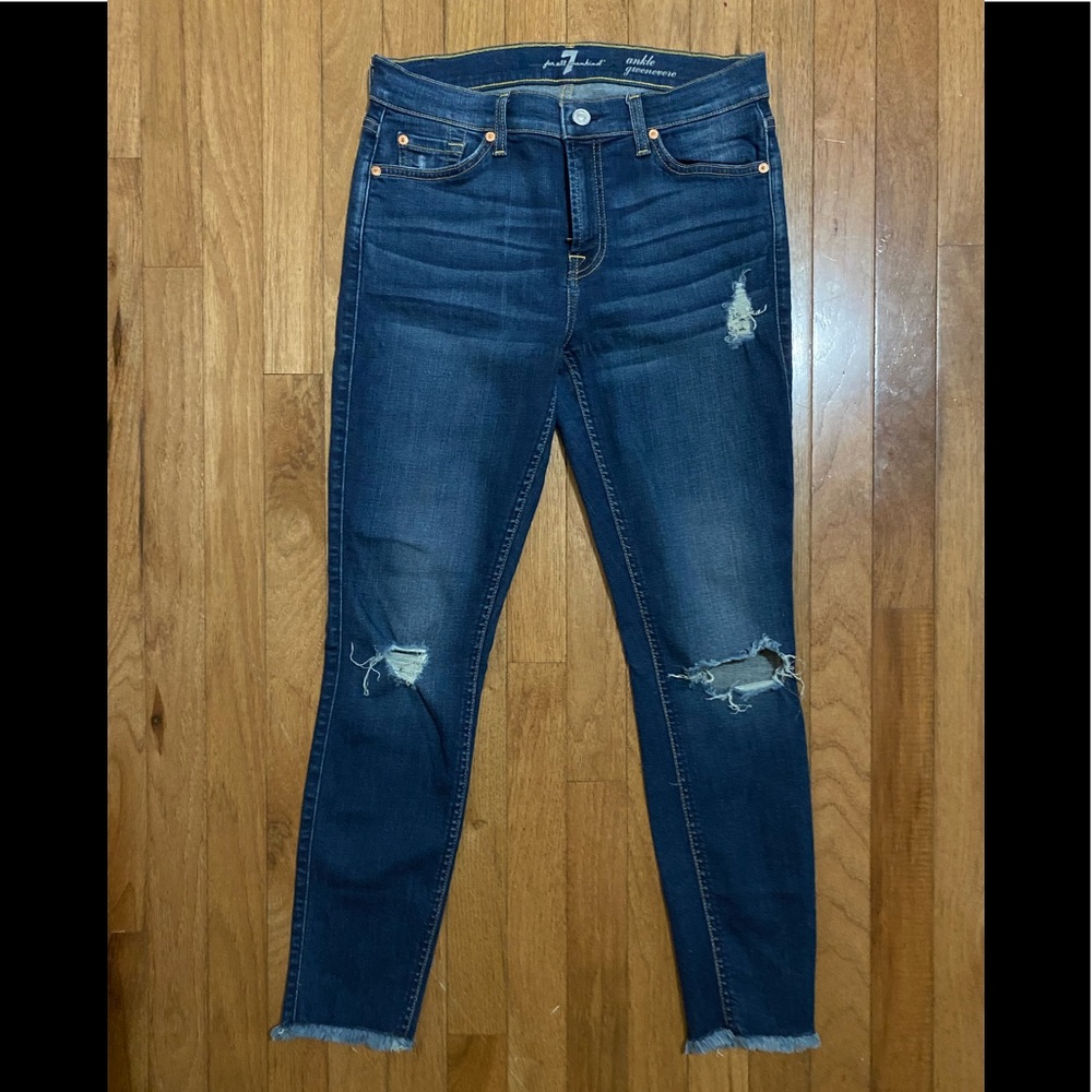 7 For All Mankind skinny ankle jeans, size 28, EUC
